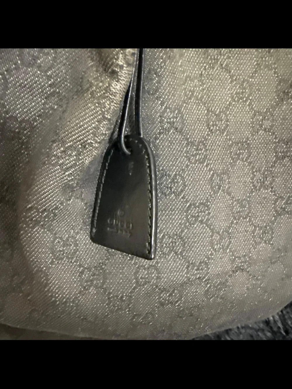 Gucci Black Monogram Tote Bag with Double Straps